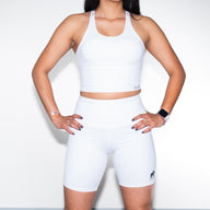 Detail of CHIC SOFT sports bra, fabric texture and quality construction