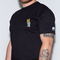 Unisex soft t-shirt on model, front view, premium cotton material