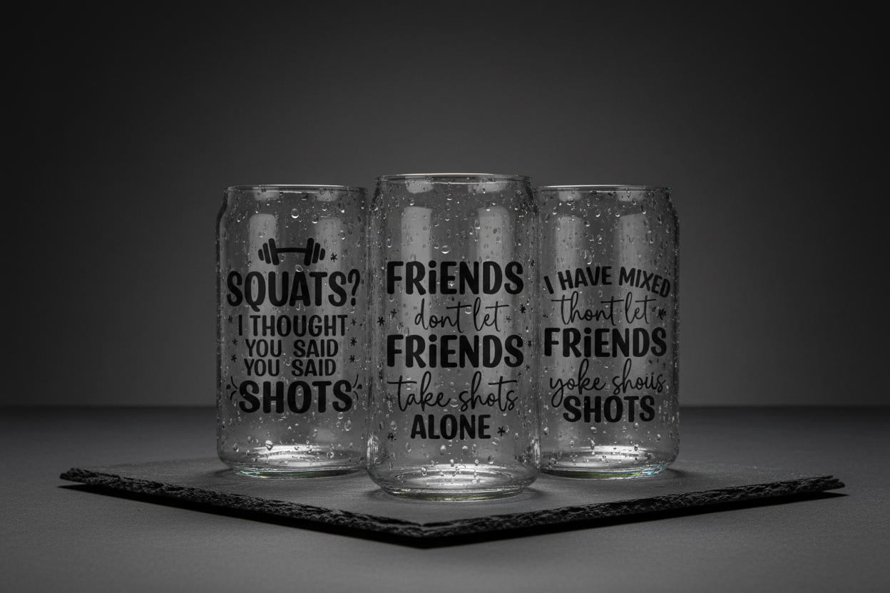 Custom Glass - Three Typography